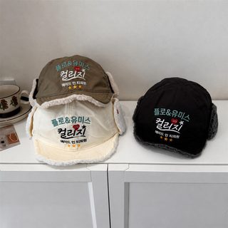 일본계 빈티지 처마 짧은 오리털모자 여자 한국판 커플 백합 겨울 보온 가모 귀보호대 뇌봉모 얼굴 작아 보인다