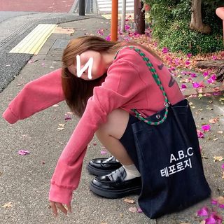 작은 가방 자체 제작 가방 ABC 캔버스 가방 자수 원단 숄더 가방 백팩 핸드백