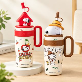 316 스테인리스 800ml 대용량 손잡이 빨대 보온 텀블러
