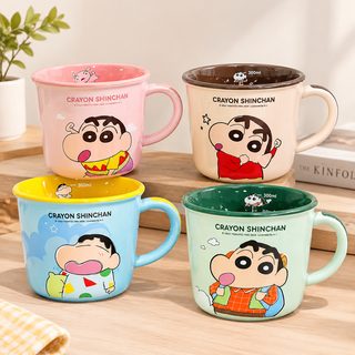 귀여운 캐릭터 백자 머그컵 340ml 손잡이 홈카페 선물용