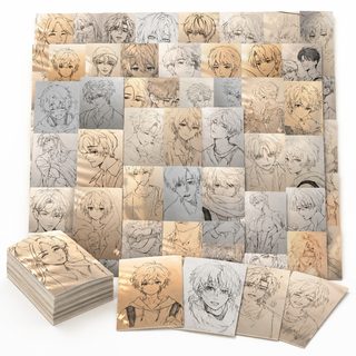 64장 소년 스케치 모사 스티커 ins 높은 용모치 손으로 그린 남학생 두상 스티커 diy 손장부 핸드폰 케이스