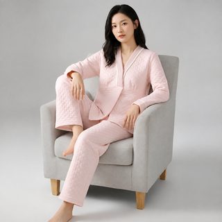 가을 겨울 임산부 산후조리복 3중 도톰 에어 코튼 수유 잠옷 상하세트