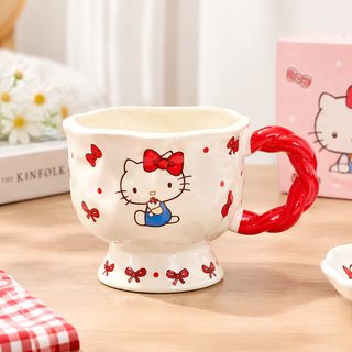 삼려구 HelloKitty 머그컵 생일 선물 동반 수례 커플 물컵 높은 용모 가치 컵