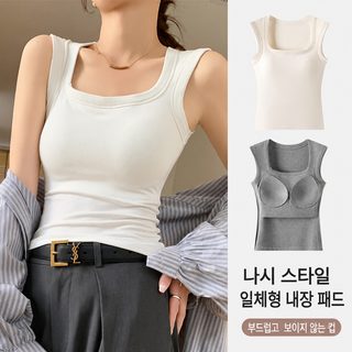 H875 밴드 브래지어 일체형 와이드 어깨끈 조끼 여자 내복 여름 공자 슬림핏