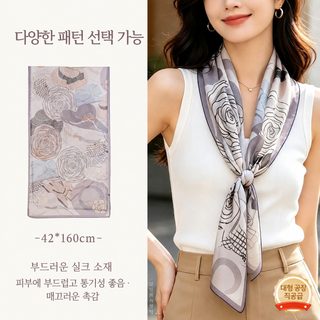 항주 상잠사 스카프 2026 사계절 국풍 화훼도 프린트 얇은 스카프 고급감 여사건