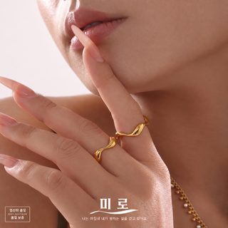 谜丽 跨境热销手饰 欧美简约风小众设计曲线光面戒指个性女士指环
