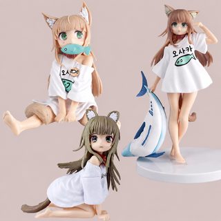 미소녀 고양이 소녀 황두분 PVC 피규어 스탠딩 포즈 애니메이션 장식품