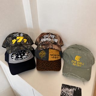 니뤄스 빈티지 데미지 볼캡 남녀공용 빅사이즈 조절형 스트리트 야구모자