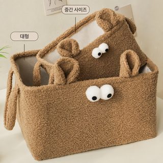 스웨이드 만화 수납 바구니 간식 잡동사니 수납 바구니 가정용 스웨이드 장난감 장바구니 다기능 바구니