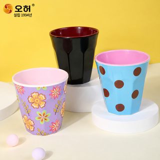 A5 멜라민 도자기풍 다각 컵 260ml 호텔 식당 훠궈점 업소용 내충격 물컵