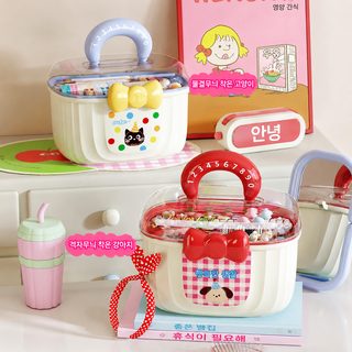 휴대용 2단 플라스틱 보석·액세서리 대용량 수납함 칸막이 정리함
