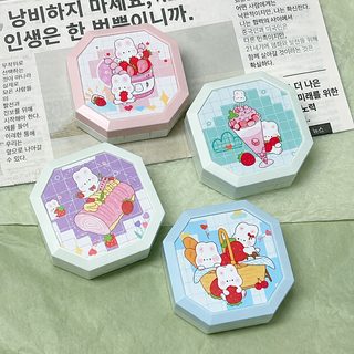 캐릭터 휴대용 콘택트렌즈 케이스 렌즈 듀얼 콤팩트 교체 케이스 수납 케이