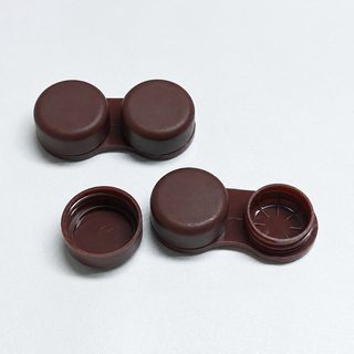 lissee 심플 브라운 컬러렌즈 케이스 2구 콘택트렌즈 보관함 개별포장