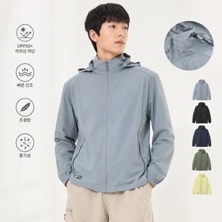 남녀 여름 자외선 차단 경량 후드 집업 자켓 UPF50