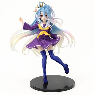노게임노라이프 시로 흰 고양이귀 제복 왕관 Ver 19cm PVC 경품 피규어