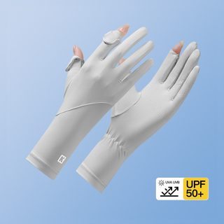 자외선 차단 장갑 여성 통기 여름 자전거 미끄럼 방지 플러스 긴 터치 스크