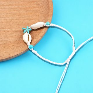 크로스보더 보헤미안풍 모래사장 해성 조개 팔찌 수공 뜨개질 손끈 이우 작