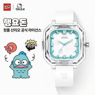 정강 한교동 콜라보 산리오 캐릭터 여학생 손목시계 30M 방수 실리콘 쿼츠