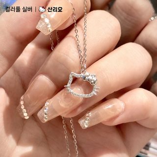 正港三丽鸥Hellokitty项链女生925银吊坠小众高级送女友生日礼物