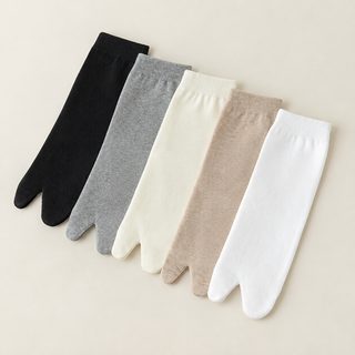 여성 여름 얇은 타비 양말 중목 무봉제 두발가락 요가 미끄럼방지 양말