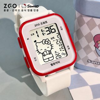 정항 HelloKitty 시계 여자 중고생 수업 시간 시계 방수 전자시계 선물