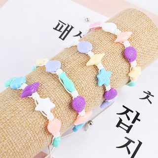 여성 아크릴 별 진주 수제 컬러 우정 팔찌 여름 산뜻한 데일리 패션 손목밴