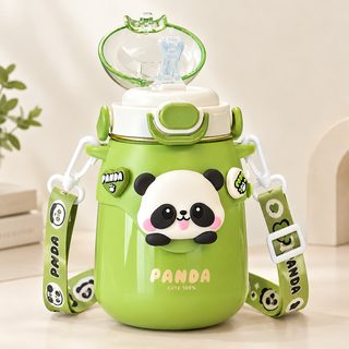 판다 캐릭터 아동용 보온보냉 물병 빨대형 700ml