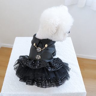 PETCIRCLE宠物圈 宠物衣服狗狗猫猫服装服饰帅气皮衣亮片小皮裙