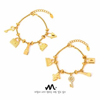 샹들리에 다이아몬드 장식 걸이 팔찌 조절 트렌드 빈티지 티타늄 도금 18K 금손 장식 경사 티타늄 520 선물