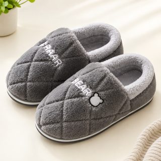 남녀공용 겨울 털 실내화 뒤꿈치 덮는 방한 거실화