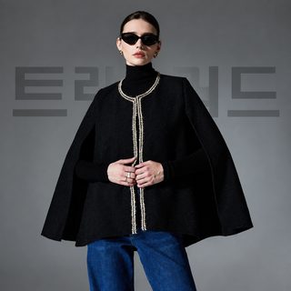亚马逊外贸欧美春秋冬季2025新款女王款金丝小香风披肩厂家欧美风