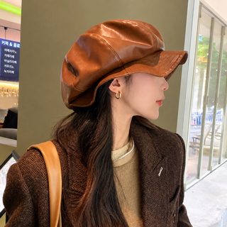 여성 주름 팔각 베레모 가을 겨울 야외 외출용 보온 방풍 데일리 화가모