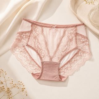 보나스 여성 레이스 팬티 여름용 얇은 통기성 미드라이즈 순면 안감 빅사이