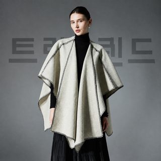 아마존 대외무역 구미 가을겨울 여성 신상 양면은 중장형 순색 숄 외투가 잘 어울린다