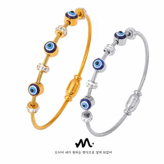 유럽과 미국 크로스보더 악마의 눈방울 오일 빈티지 경사 팔찌 다이아몬드