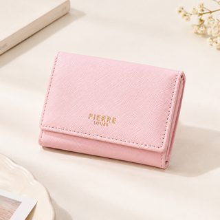 여성용 초슬림 미니 3단 PU 동전 카드지갑
