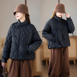 링거 면복 여자 단형 민족풍 칼라 두꺼운 면옷 구미 크로스보더 현물 도매