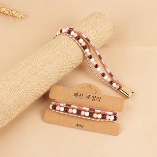 신형 구미 유행 대외 무역 인기 자석 버클 팔찌 수공 짜임 면 끈 팔찌 여름