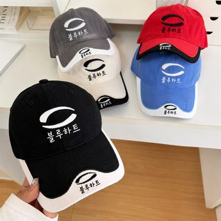 소수의 복고 콜라주 야구 모자 여자 백합 커플형 오리털모자 넓은 챙 얼굴