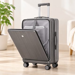 전면 오픈 ABS PC 캐리어 컵홀더 USB 포트 20 24 26인치