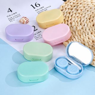 캔디 컬러 휴대용 콘택트렌즈 케이스 2구 미용렌즈 보관 관리함 037