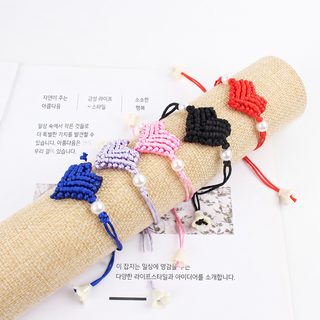 신형 크로스보더 대외무역 하트 수공 짜임 팔찌 여자 사랑 커플 컬러 손끈 작은 액세서리 공장 도매