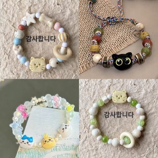 징더전 도자기 팔찌 여성 여름 고양이 시리즈 감성 데일리 비즈 손목 팔찌