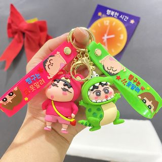 변장 만화 못생긴 짱구 걸이 인형 실리콘 피규어 귀여운 열쇠고리 커플 귀여운 걸이