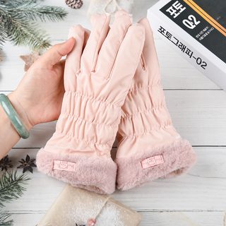 여성 겨울 보온장갑 귀여운 곰돌이 리본 터치스크린 기모 방풍 자전거 전동