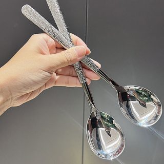 스테인리스 해머무늬 롱핸들 국자 한식 양식용 성인 학생 식사 스푼