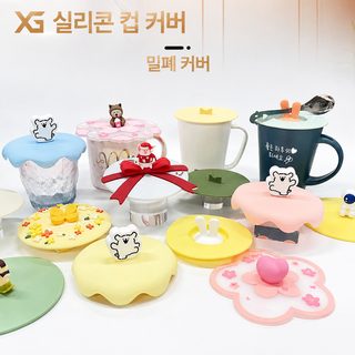 식품급 원천 공장 실리콘 컵 뚜껑 맞춤형 선물 pvc 캐릭터 피규어 먼지 방지