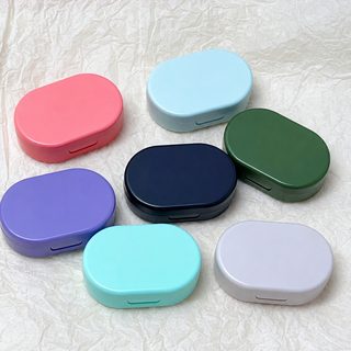 렌즈 케이스 단색 컴팩트 타원형 거울 렌즈 반려함 케어함 휴대용 수납함 28
