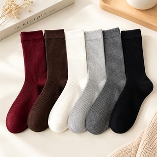 앙코르 라홍 양말 가을 겨울 한일 계 여성 정소 면 조류 중통 양말 더미 양