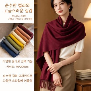 DayAPril 여성 겨울용 인조 캐시미어 롱 머플러 숄 겸용 보온 데일리 출근 스